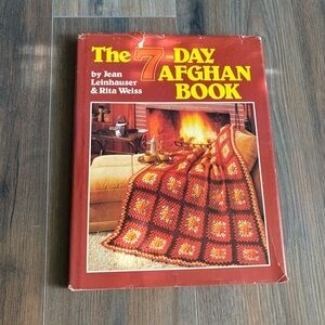 Vintage “The 7-Day Afghan Book” Hardcover DIY Craft Crochet By Jean Leinhauser